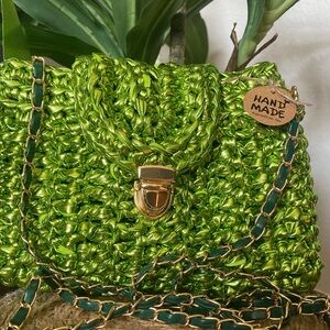 Handmade Green Woven Bag
